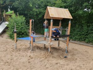 Das neue Sandspielgerät wurde am 9.Juli eröffnet.